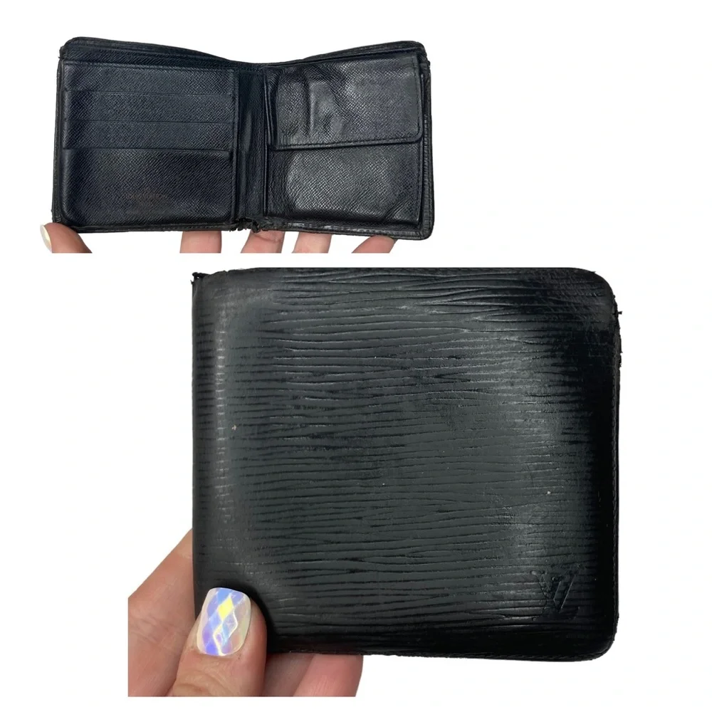 Authentic Louis Vuitton Black Epi Leather Men’s Unisex Bifold Marco Wallet